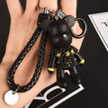 Silver-Plated Diamond Bear Keychain – Unisex Black Bag Charm Fashion Keychain Nixie black