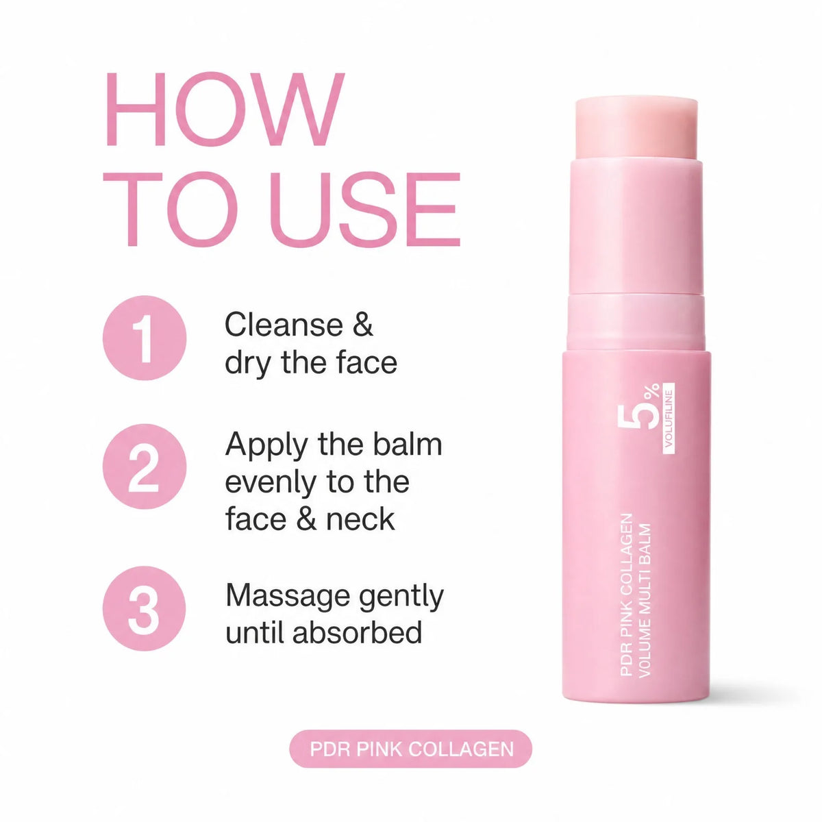PDRN Pink Collagen Multi Balm Stick – Face, Neck & Eye Moisturizing Balm Stick Nixie