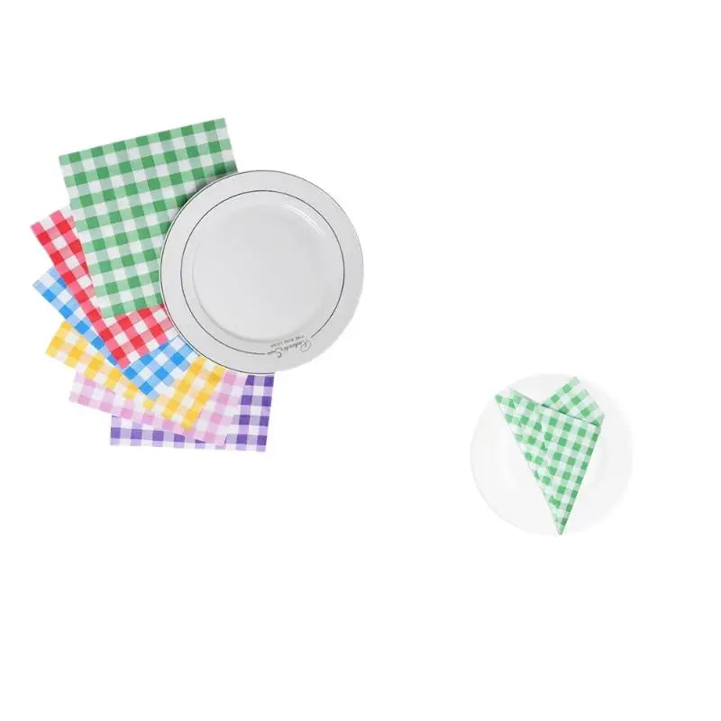 Gingham Disposable Paper Napkins 20 Sheets – Party Supplies Disposable Paper Napkins Nixie