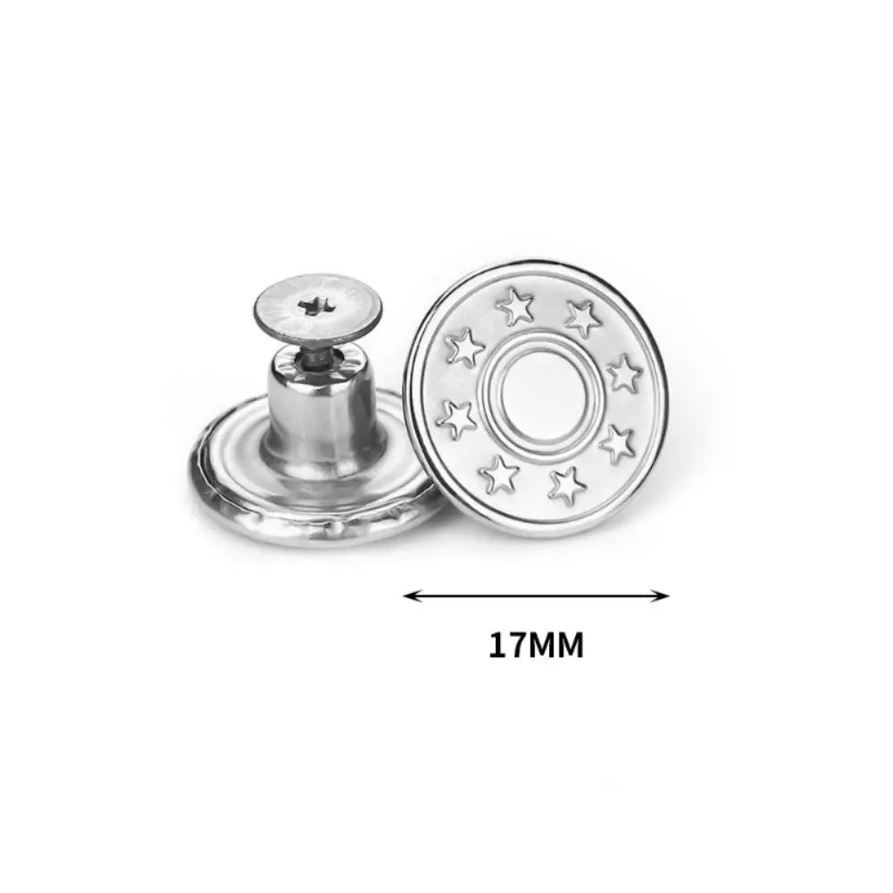 10-Pack No-Sew Jeans Buttons 17mm Metal Shank with Screwdriver Sewing Button Set Nixie