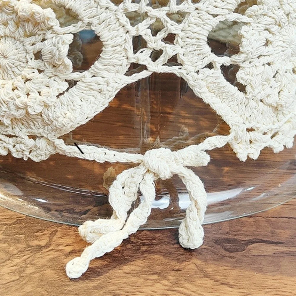 Crochet Hollow Floral Visor Cap – Unisex Adjustable Sun Hat