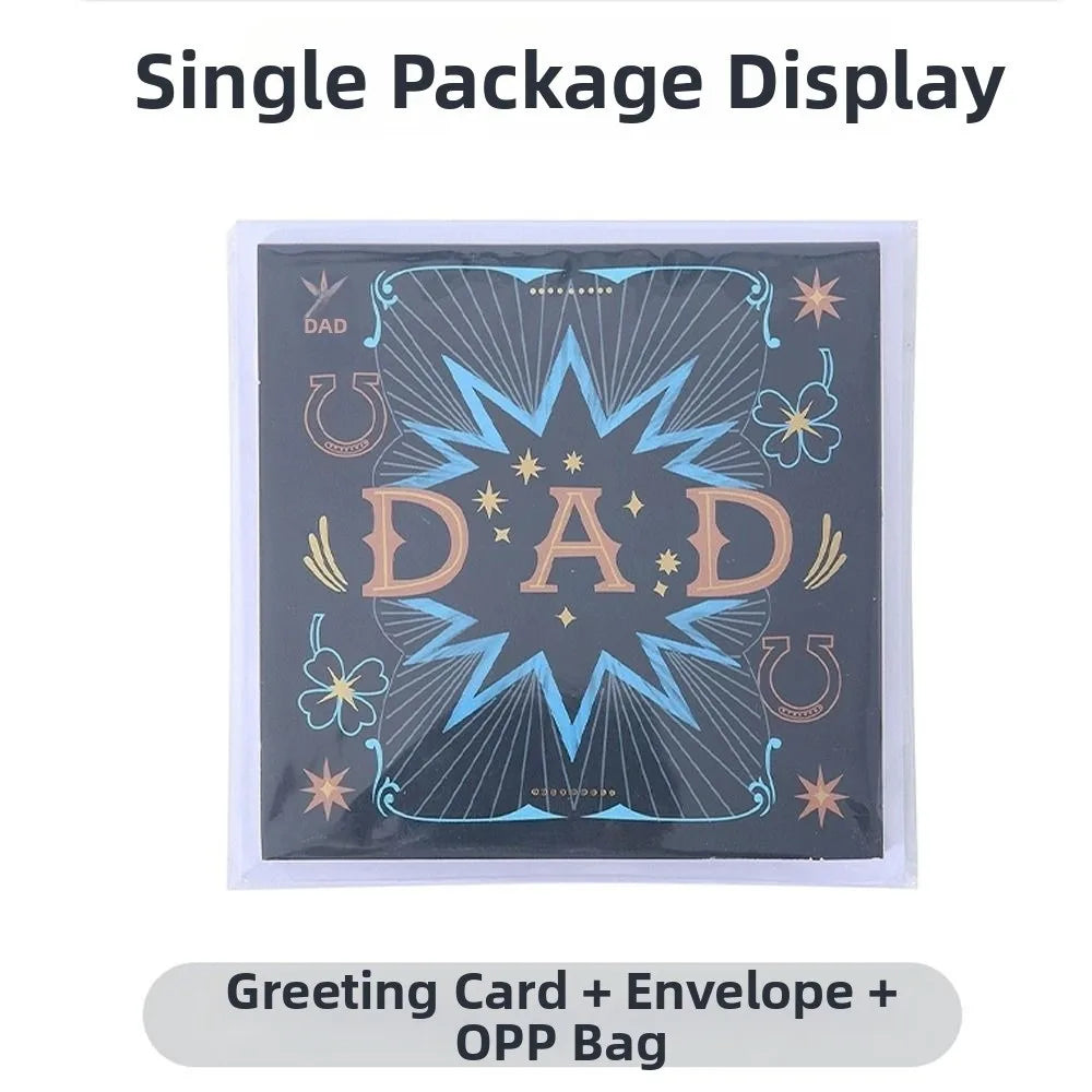 3D Pop-Up Father's Day Card with Envelope – Multicolor Cartoon Pop-Up Greeting Card Nixie
