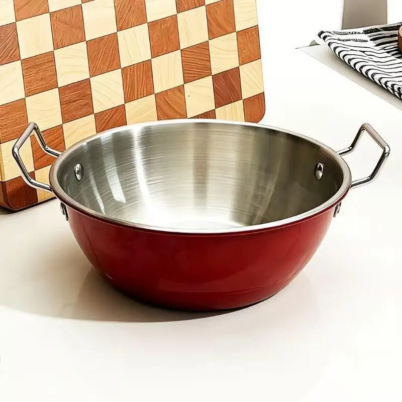 Stainless Steel Dual Handle Bowl | Colored 17cm Serving Bowl