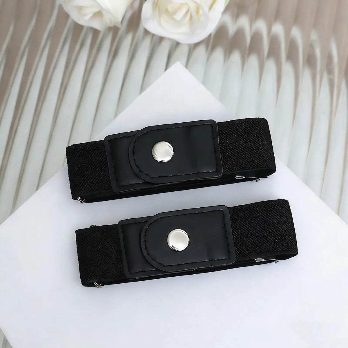 No-Buckle Elastic Invisible Belt for Jeans & Trousers | 1 Pair Elastic Waistband Belt Nixie