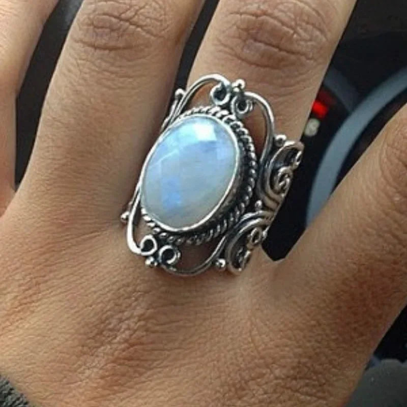 Vintage Boho Marquise Moonstone Zircon Ring | Sizes 6–10 Fashion Ring Nixie