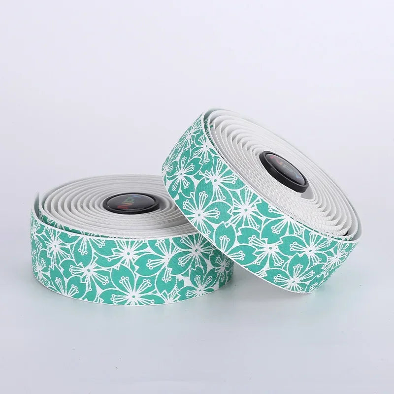 Sakura Road Bike Handlebar Tape – Anti-Slip Cushioned Wrap Bike Handlebar Tape Nixie WHITE-BIANCHI