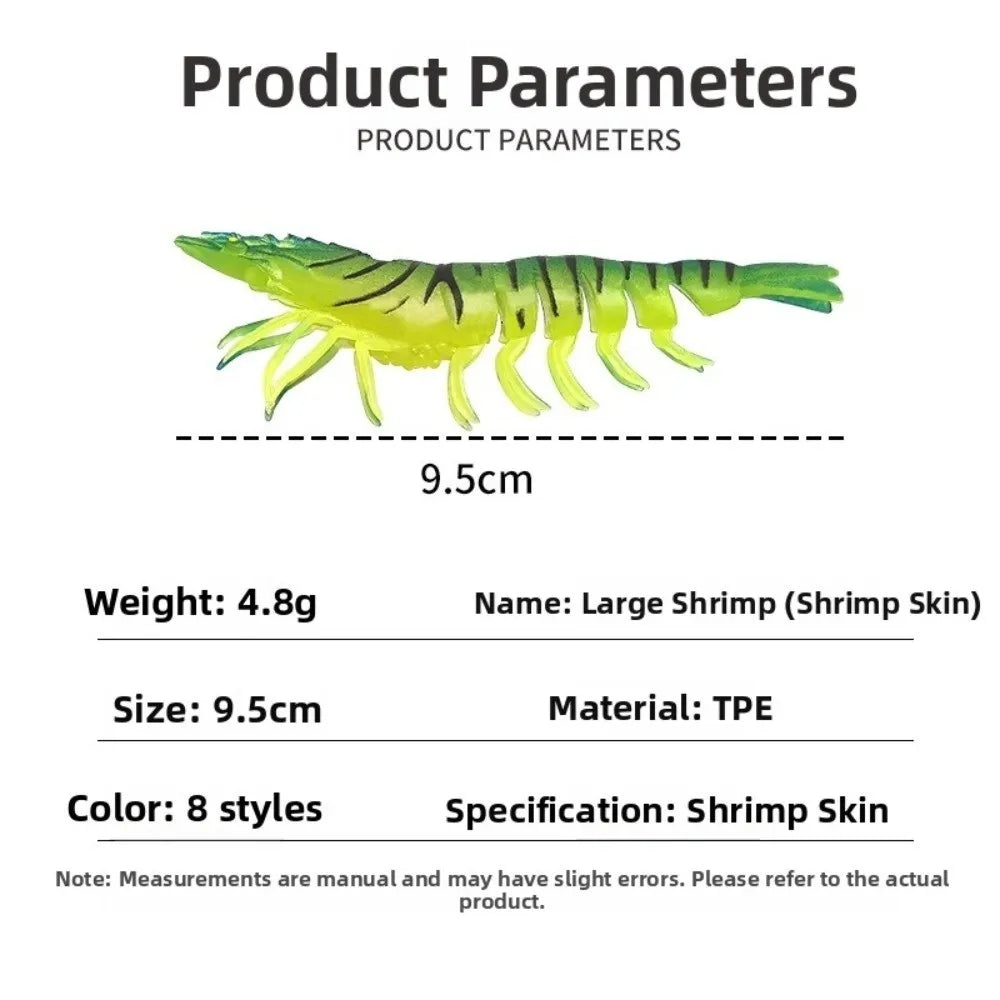 9.5cm Soft Shrimp Fishing Lure – Hookless Multi-Joint Prawn Bait