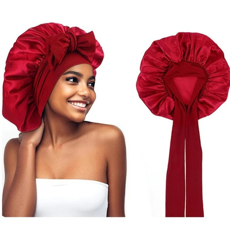 Silk Satin Sleep Cap – Night Hair Care Hat & Shower Turban Satin Sleep Cap Nixie