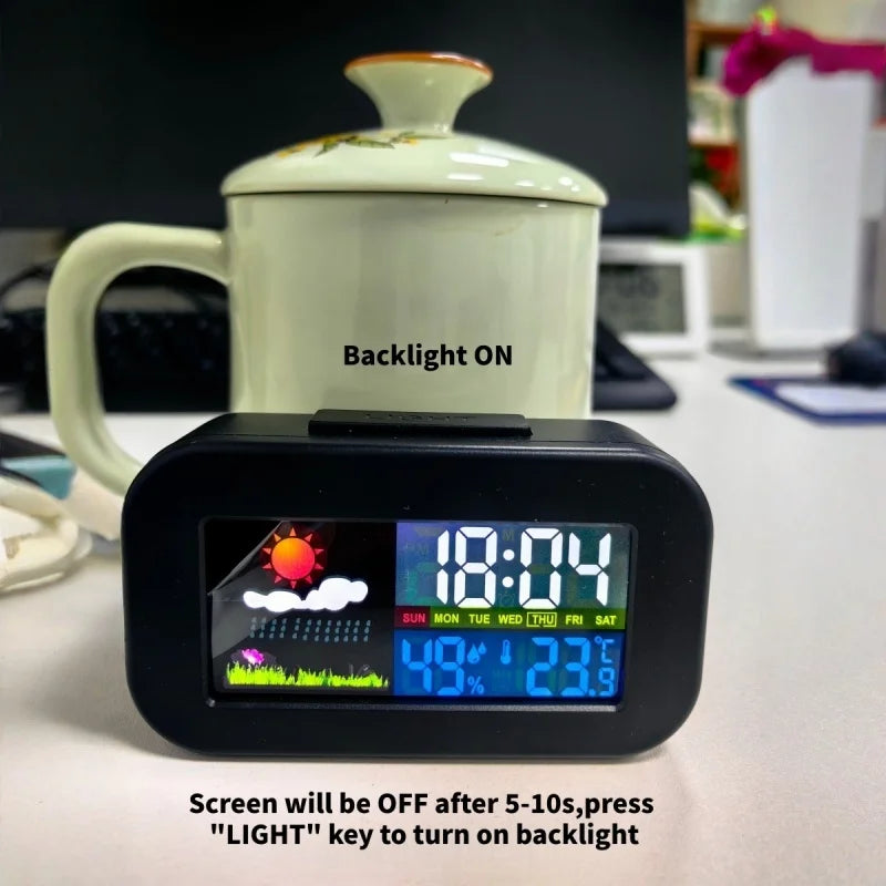 Mini Digital Alarm Clock – Temp, Humidity & Weather Display Digital Alarm Clock Nixie