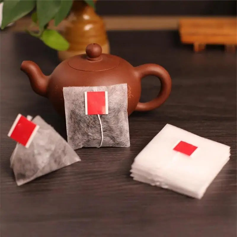 100Pcs Biodegradable Corn Fiber Empty Tea Bags with String Empty Tea Filter Bags Nixie