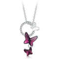Butterfly Glass Pendant Necklace – Mood Tracker Jewelry for Women Pendant Necklace Nixie PurPle