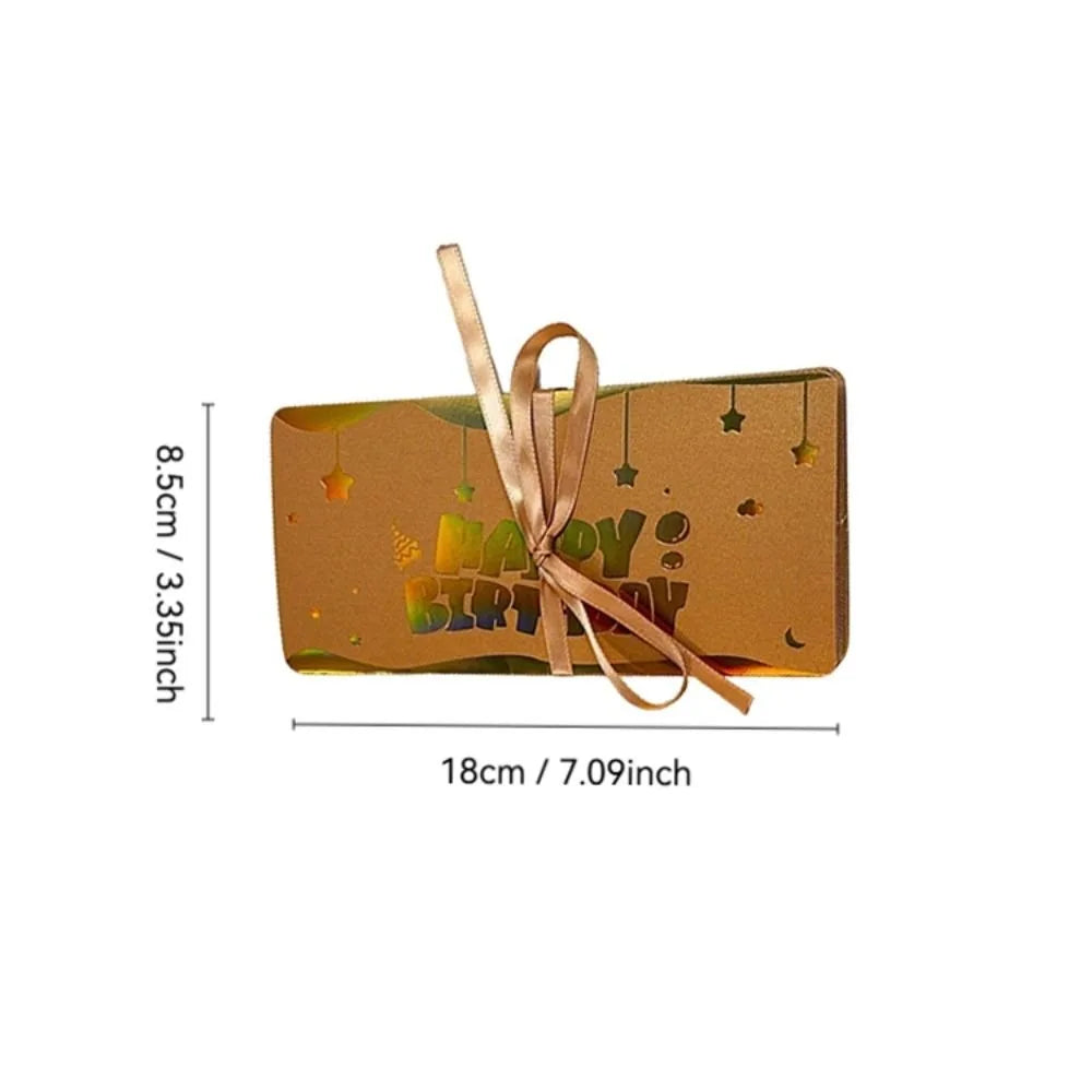 3D Pop-Up Birthday Card with LED Light & 6 Cash Gift Slots Pop-Up Greeting Card Nixie