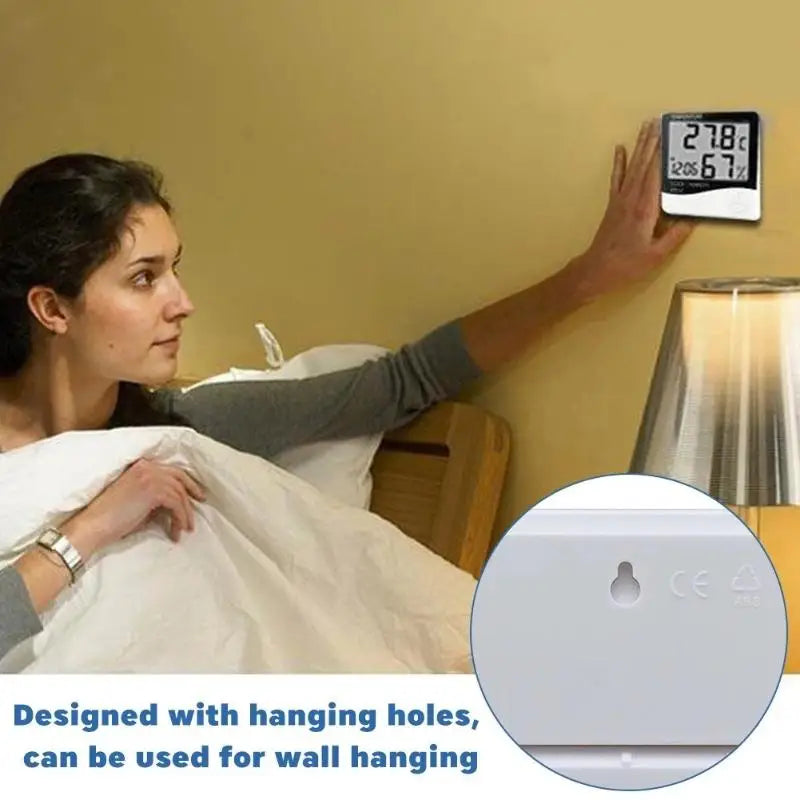 eelhoe LCD Digital Hygrometer Thermometer with Probe & Clock
