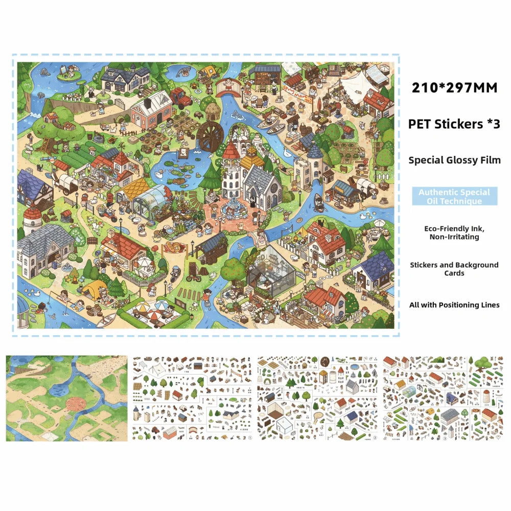 3D Stacking Travel Scene Stickers – PET Die-Cut Scrapbook Sheets Scrapbook Stickers Nixie