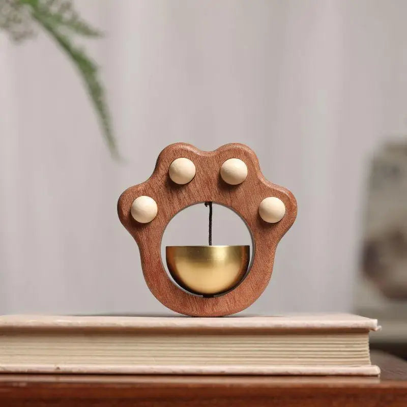 Cat Paw Wind Chime Doorbell – Cute Brass Bell Door Alert Wind Chime Doorbell Nixie