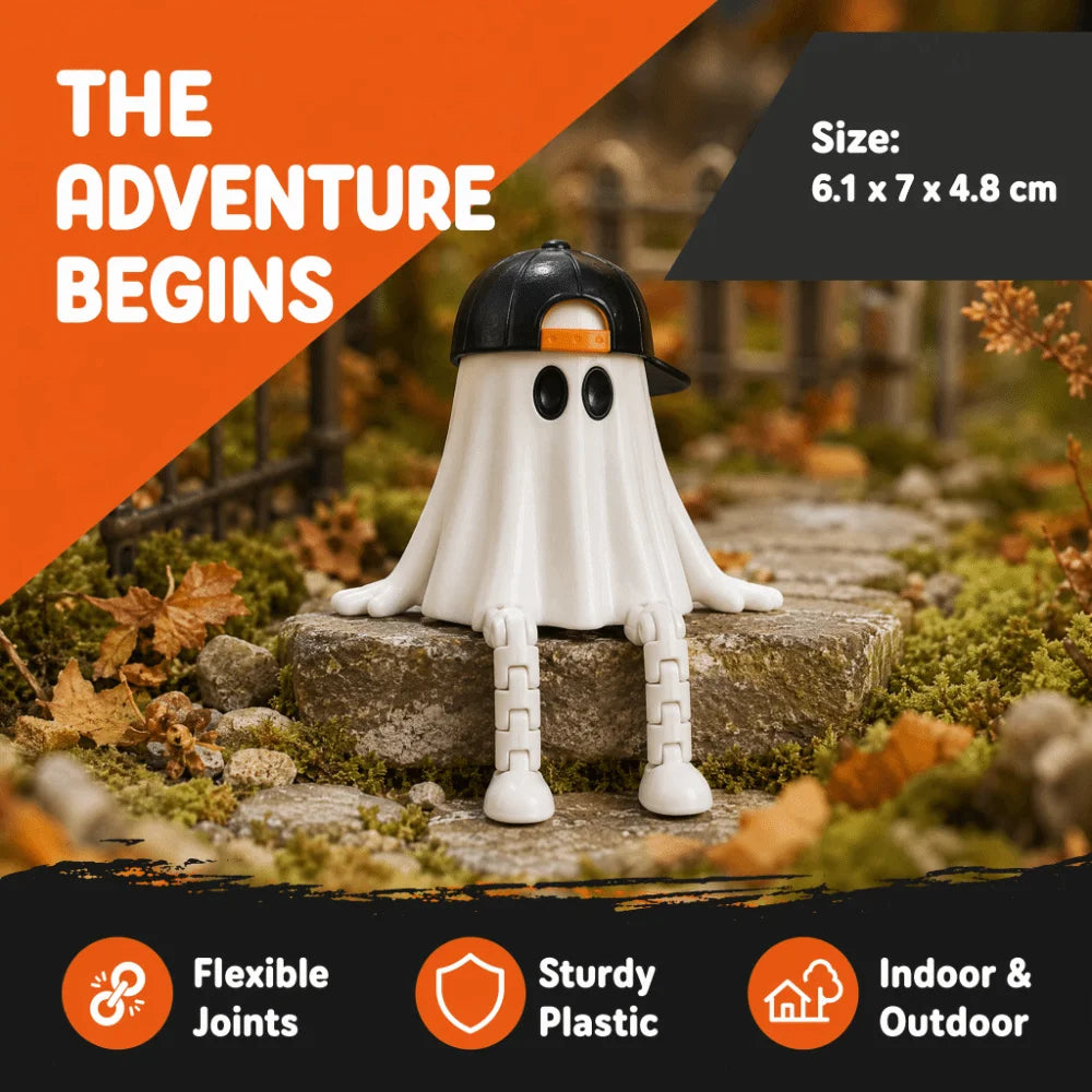 3D Printed Ghost Figurine – Articulated Movable Joints Decor Halloween Figurine Nixie