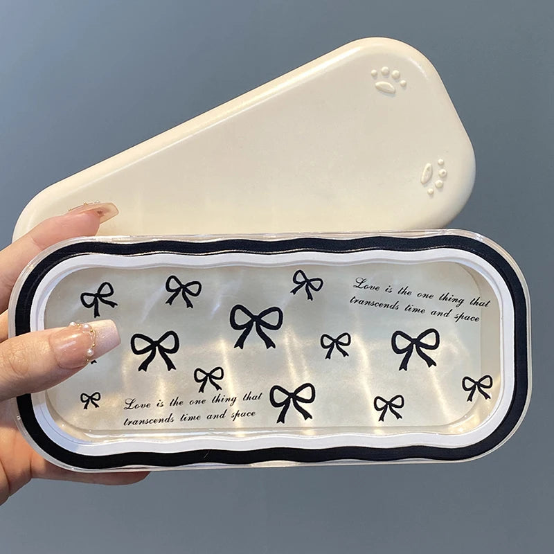Transparent Bow Glasses Case | Portable Travel Eyewear Storage Eyewear Storage Case Nixie