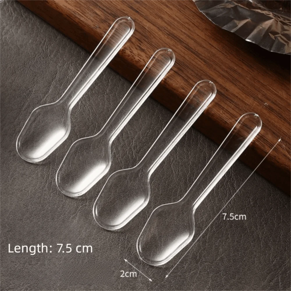 100Pcs Clear Disposable Mini Plastic Tasting Spoons – Party