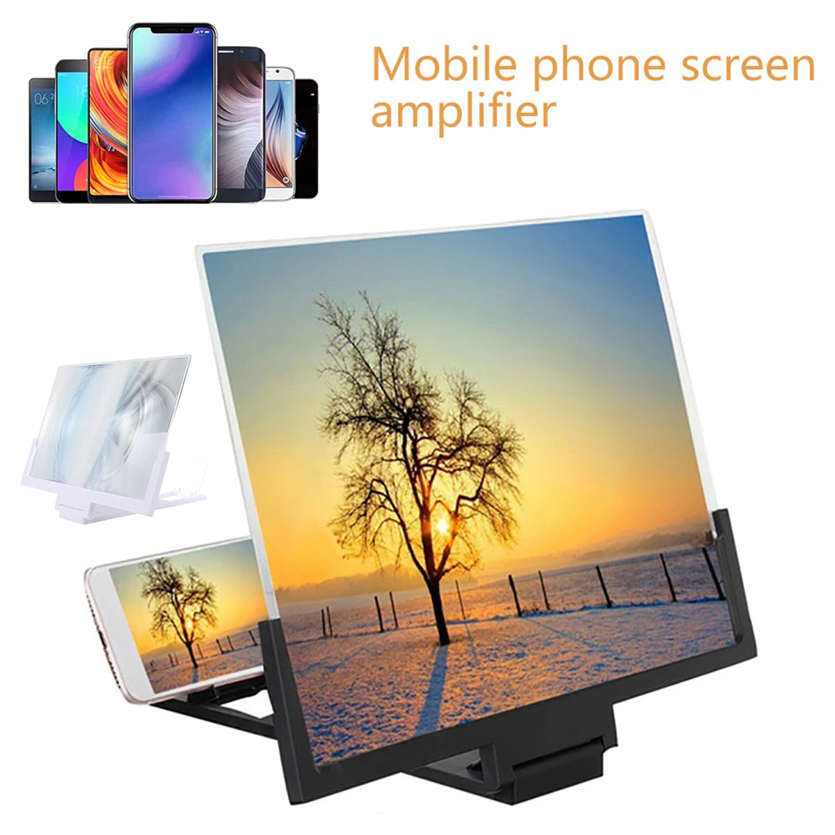 14" Phone Screen Magnifier 3D HD Video Amplifier Stand Phone Screen Magnifier Nixie