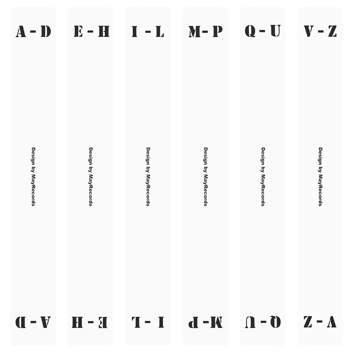 6-Pack A-Z Acrylic Vinyl Record Dividers – Shelf Organizer Record Shelf Dividers Nixie LP vertical version