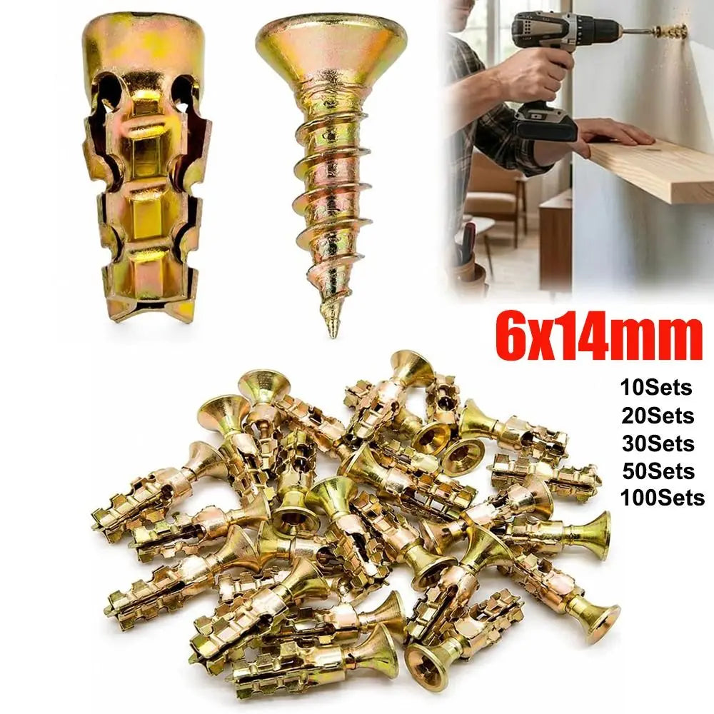 6×14mm Stone Expansion Screws & Hollow Wall Anchors Set Masonry Expansion Screws Nixie