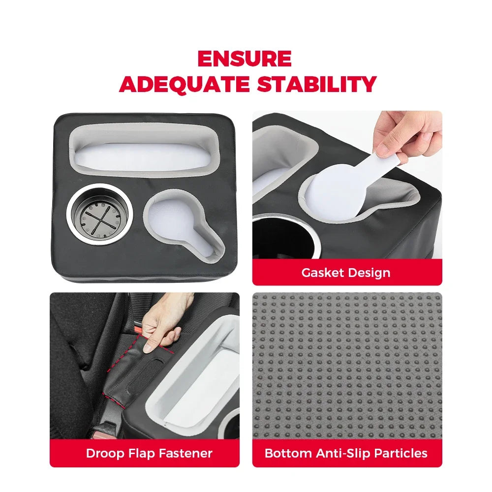 Universal Car Back Seat Cup Holder Organizer Tray | PU Leather Car Seat Organizer Nixie