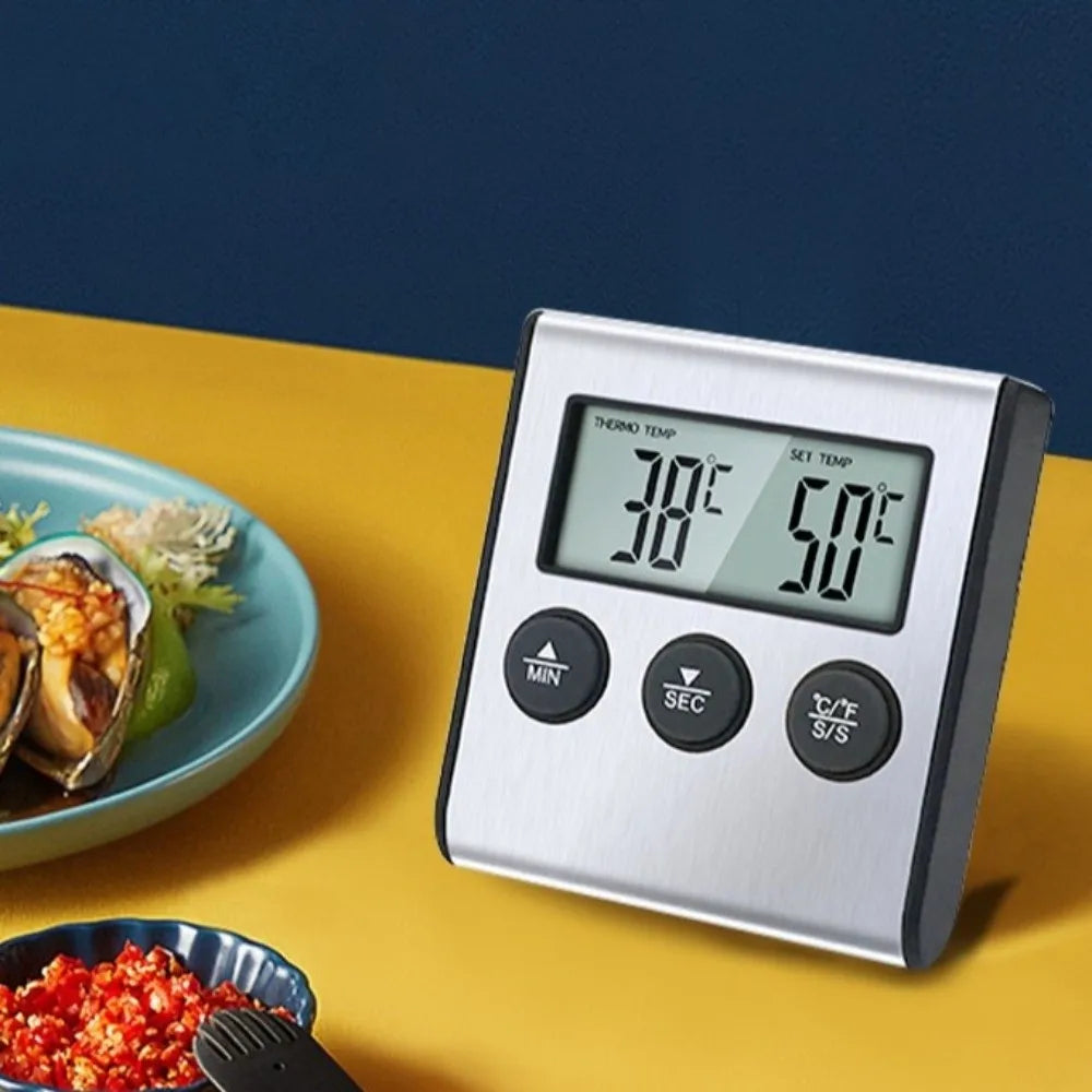Wireless Probe Meat Thermometer with Timer & LCD Display