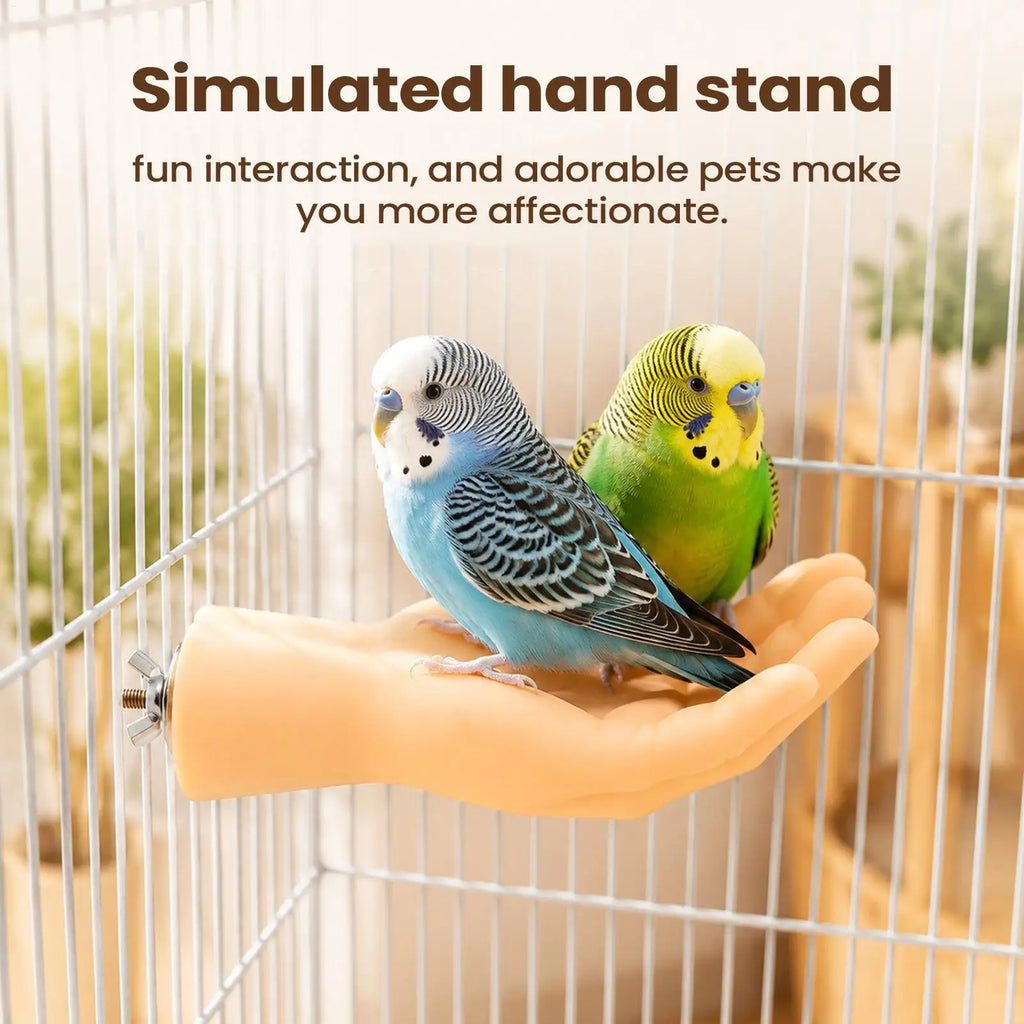 Simulated Hand Bird Perch – Anti-Bite Training Stand for Parrots