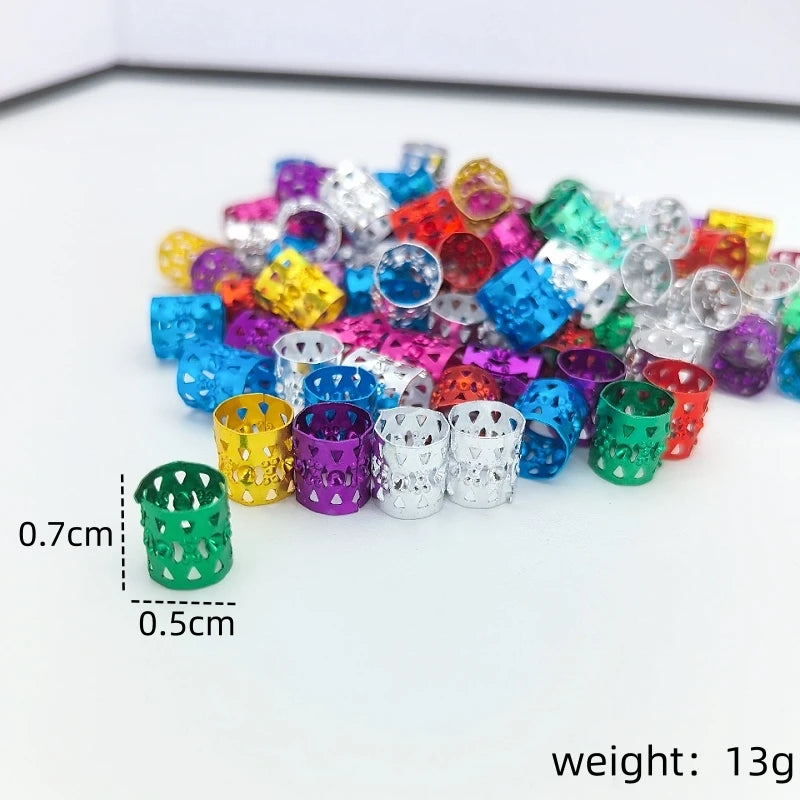 Colorful Dreadlock Hair Rings Clips Hip Hop Loc Accessories Dreadlock Hair Rings Nixie XL0050