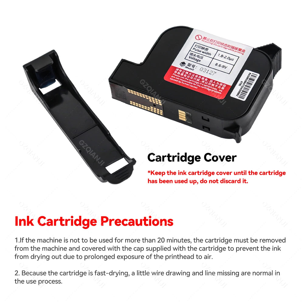 600DPI Handheld Inkjet Printer Black Ink Cartridge – Fast Dry 42ML Ink Cartridge Nixie