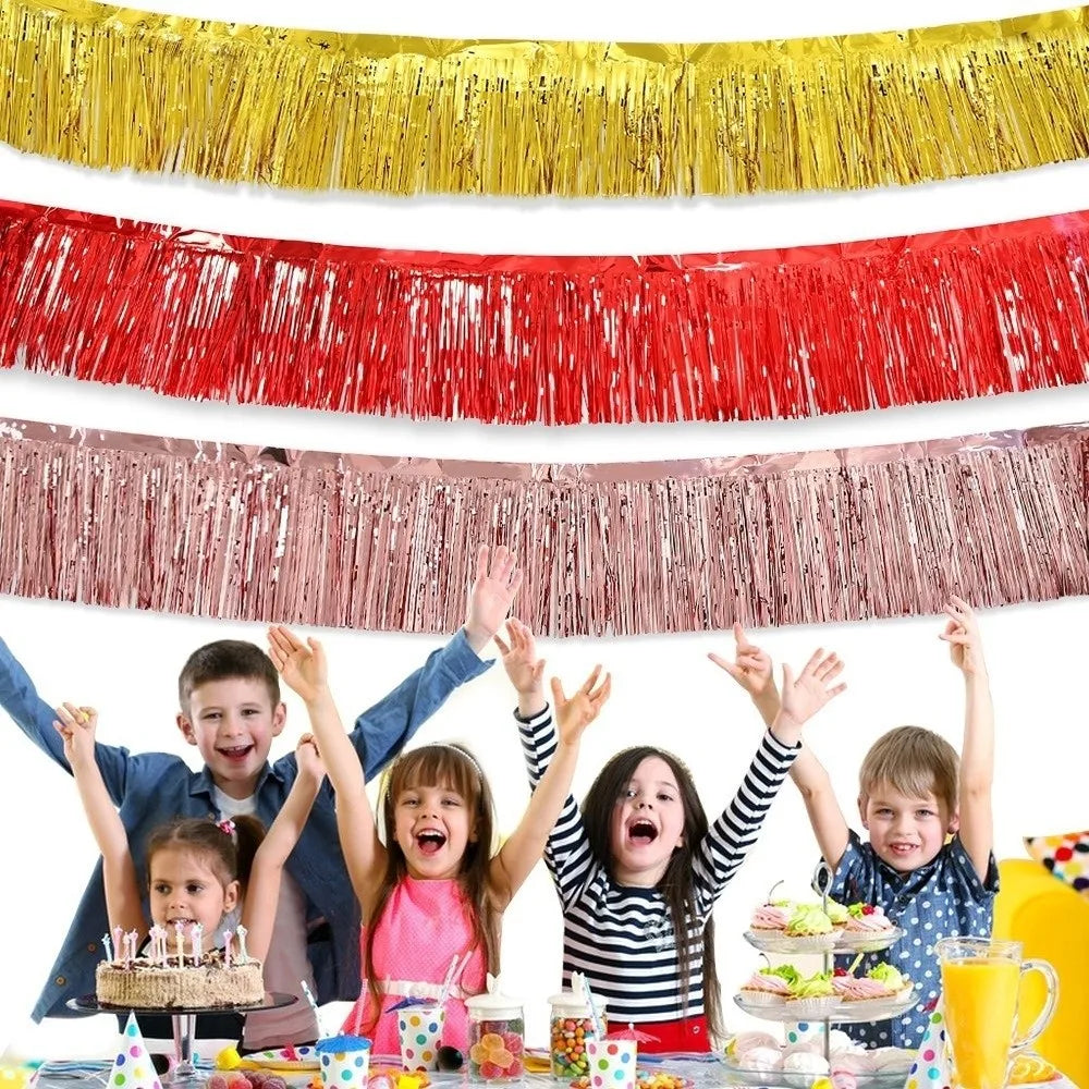 3M Metallic Foil Fringe Garland – Glitter Party Backdrop Banner Party Fringe Garland Nixie