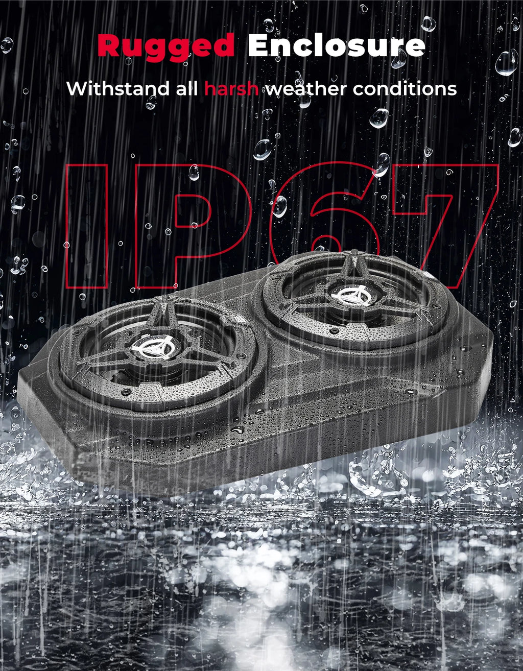 UTV Bluetooth Sound System 6.5" IP67 Speakers for RZR Can-Am UTV Bluetooth Stereo System Nixie