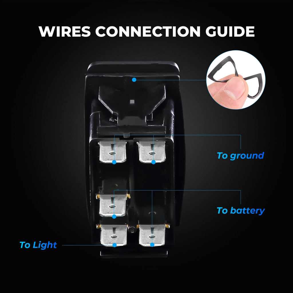 UTV LED Illuminated Rocker Switch 12-24V | Can-Am Polaris Yamaha LED Rocker Switch Nixie