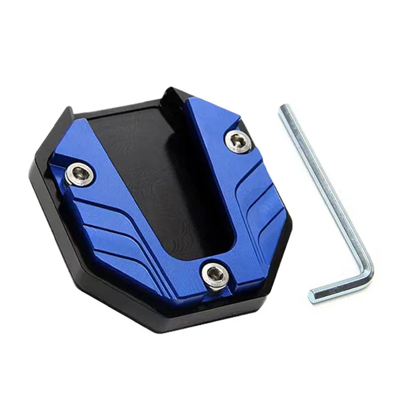 Aluminum Alloy Motorcycle Kickstand Extension Foot Pad Side Stand Kickstand Extension Pad Nixie Blue