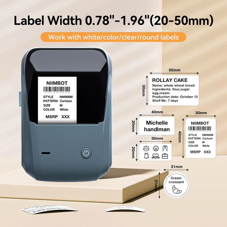 Niimbot B1 Bluetooth Thermal Label Maker & Sticker Printer