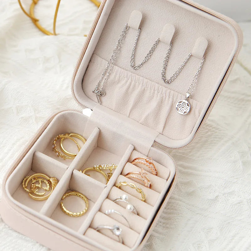 Travel PU Leather Jewelry Box – Single Layer, 3 Colors Jewelry Storage Box Nixie