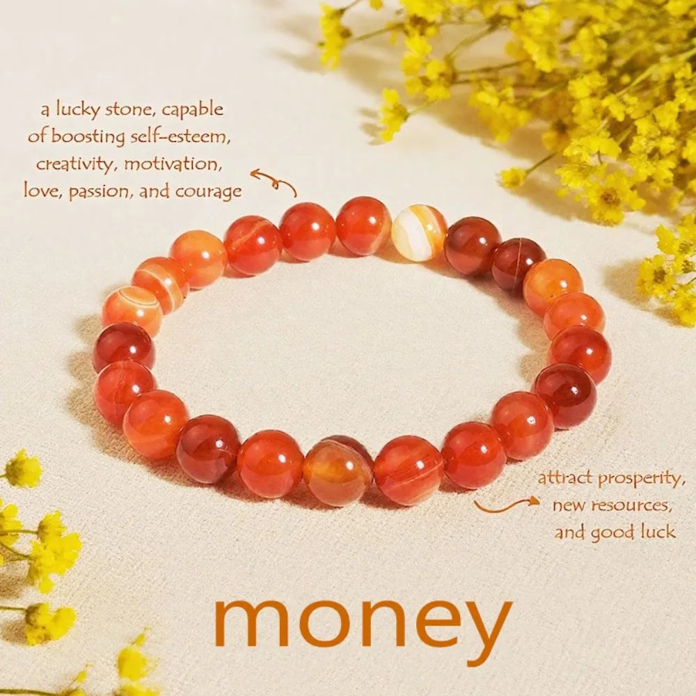 Natural Stone Bead Bracelet – Amethyst, Agate & Tiger Eye
