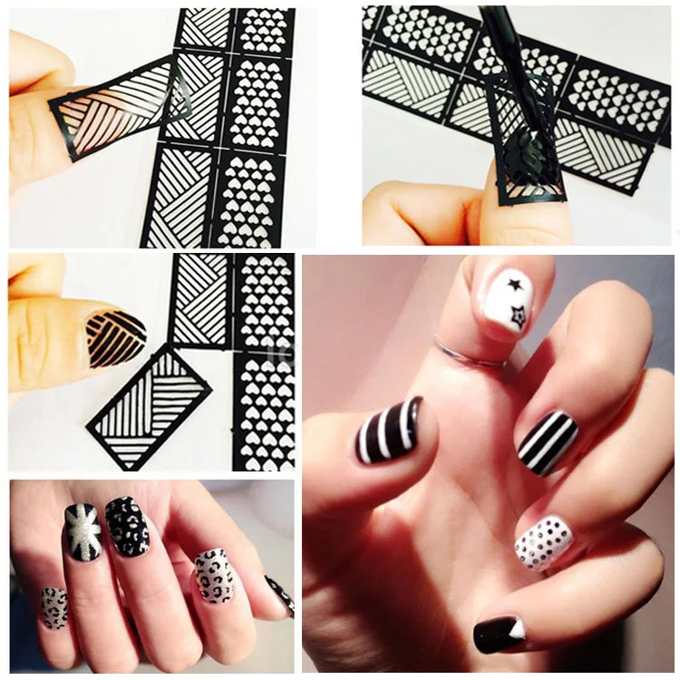 Hollow Nail Art Stamping Stencils – Letter & Flower Decals Nail Art Stencils Nixie