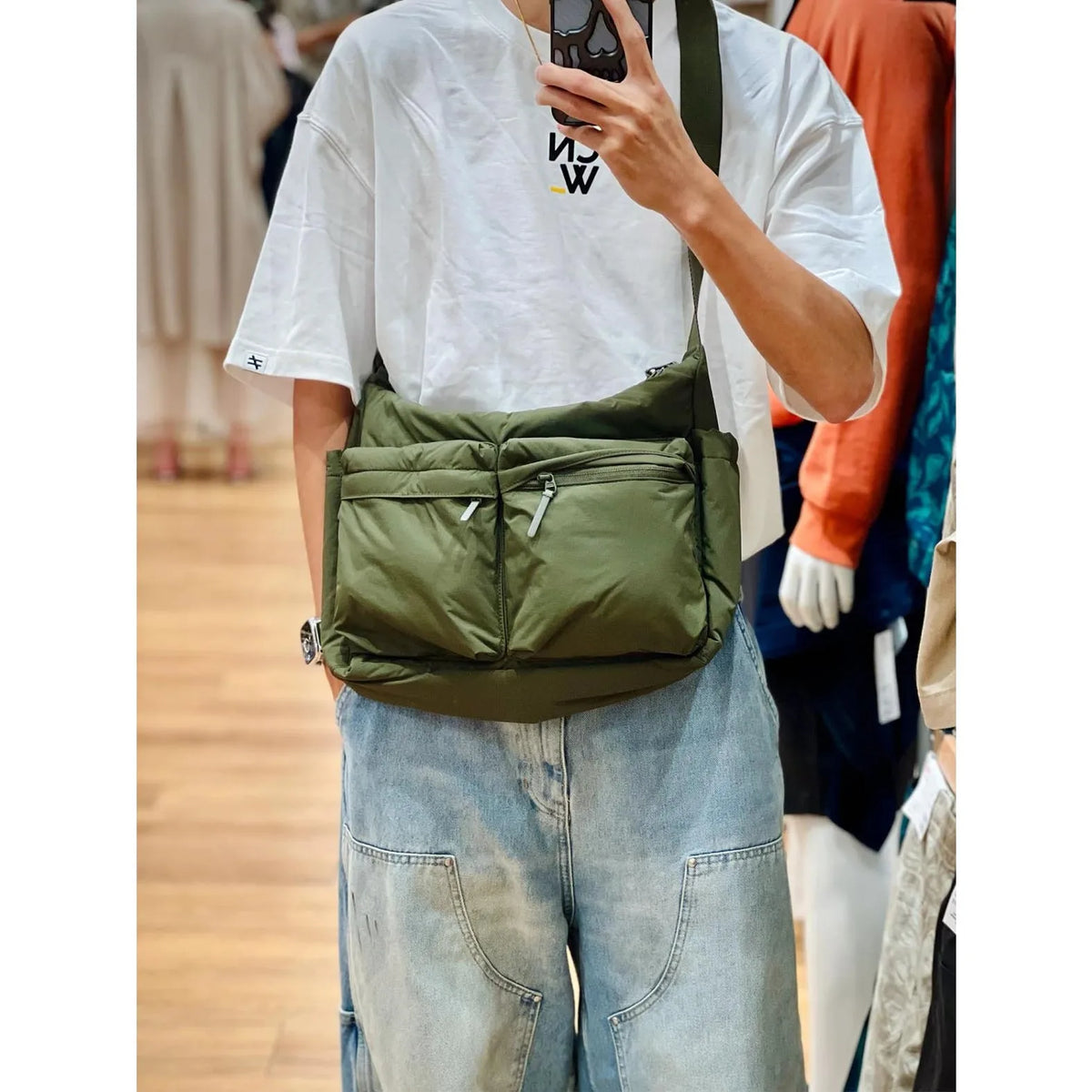 Unisex Waterproof Nylon Crossbody Shoulder Bag Multi-Pocket Crossbody Shoulder Bag Nixie