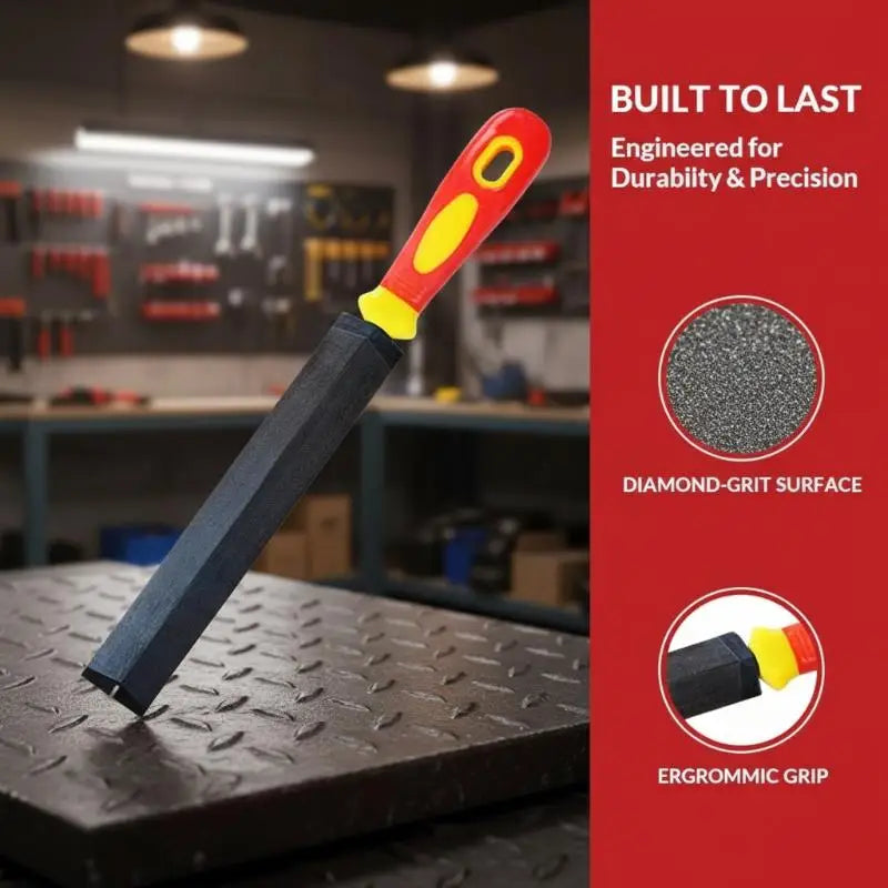T12 Steel Rhombus File with Non-Slip Handle | Woodworking Hand File Tool Nixie
