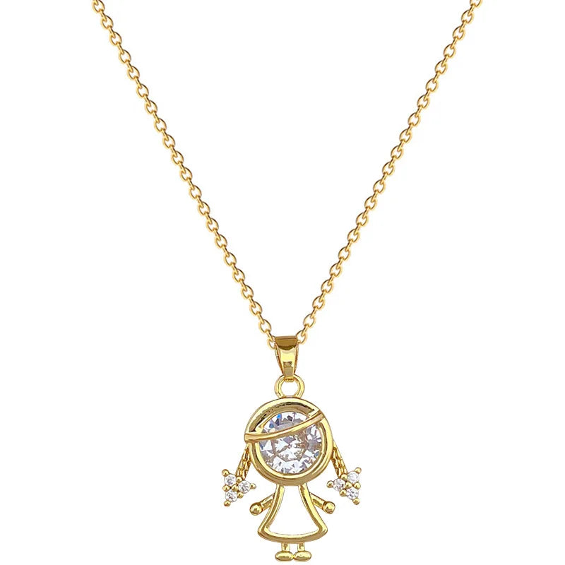 Gold Plated Animal Pendant Necklace – Stainless Steel Clavicle Chain Pendant Necklace Nixie