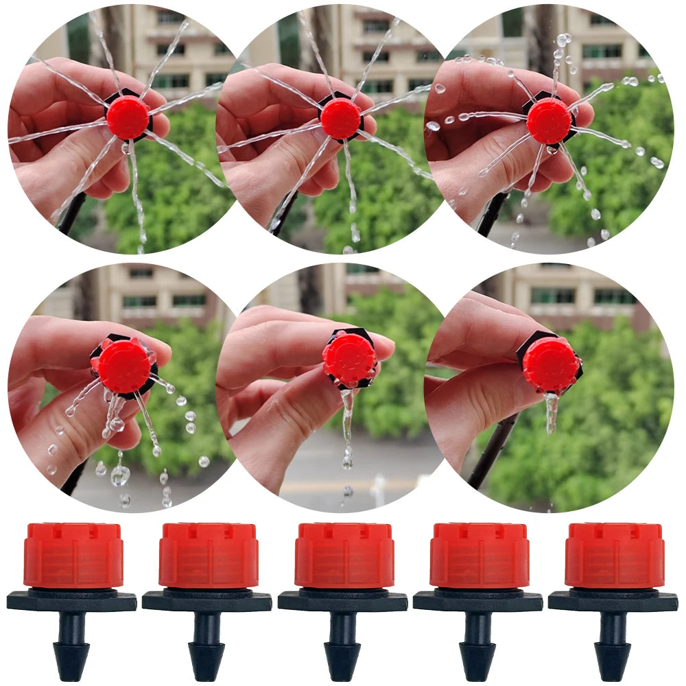 50Pcs Adjustable Micro Drip Irrigation Nozzles 4/7mm Anti-Clog Drip Irrigation Nozzles Nixie