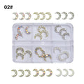 Nail Art Charms & Rhinestones Metal Nail Decorations Nail Art Charms Nixie 6-grid