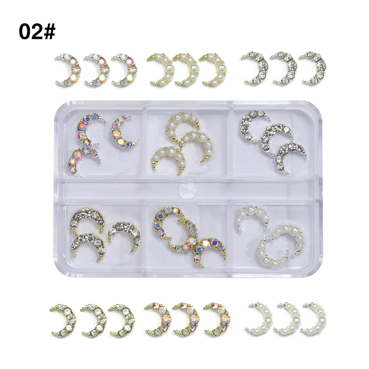 Nail Art Charms & Rhinestones Metal Nail Decorations Nail Art Charms Nixie 6-grid