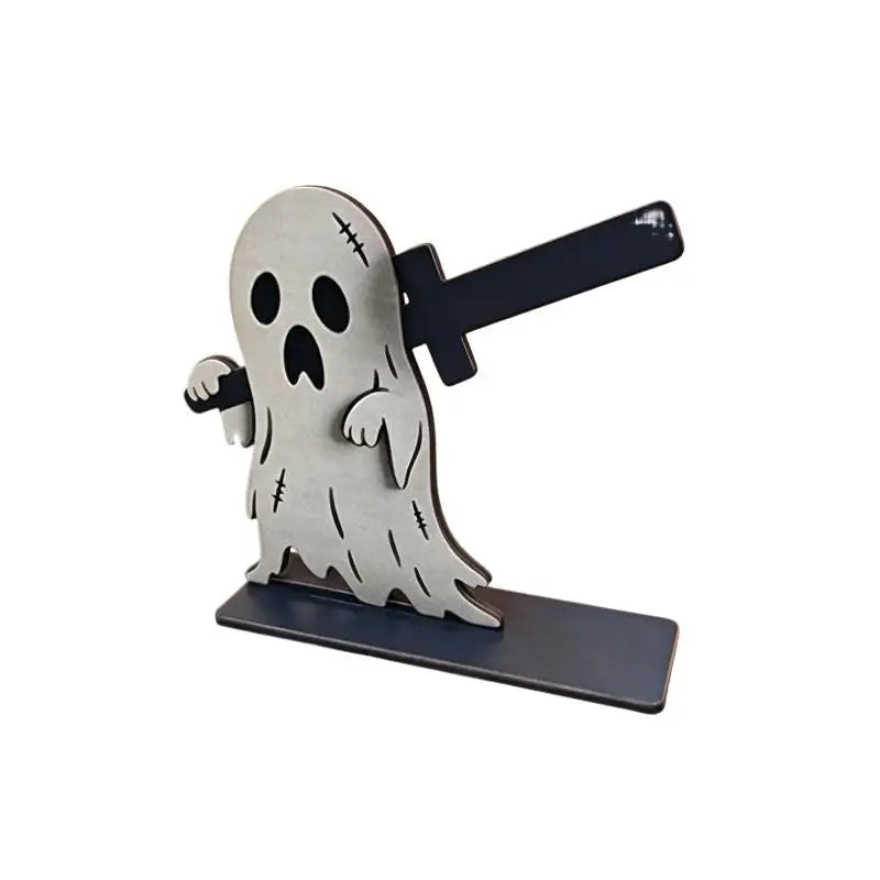 Wooden Grim Reaper Skeleton Ornament – Halloween Tabletop Décor Halloween Ornament Nixie