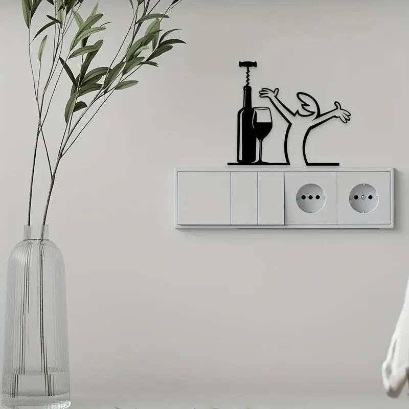Line Figure Modern Metal Wall Art Poster – Easy Hang Decor Metal Wall Art Nixie