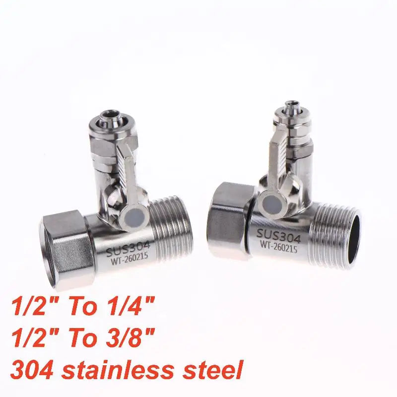 RO Feed Water Adapter 1/2" to 1/4" 3/8" Tap Tee & Ball Valve Plumbing Pipe Fitting Nixie