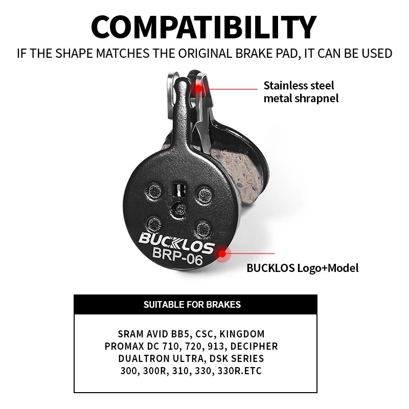 BUCKLOS BRP-06 Resin Disc Brake Pads for SRAM AVID BB5 MTB Disc Brake Pads Nixie