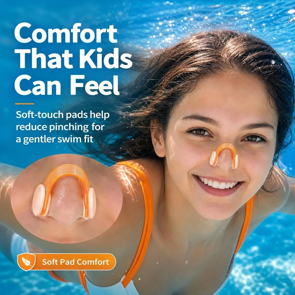 Swimming Nose Clips 10 Pack – Silicone Nose Plugs & Storage Case