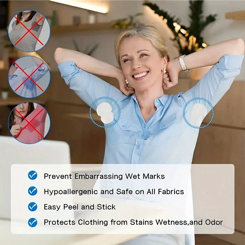 Disposable Underarm Sweat Pads – Bamboo Fiber, 10–100 Pcs Underarm Sweat Pads Nixie